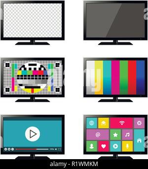 Smart TV set isolato Illustrazione Vettoriale