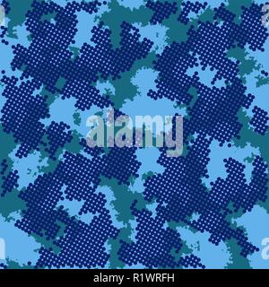 Fashion Design camo. Nuvole a colori perfetta configurazione vettore. Alla moda tessuto camouflage pattern. Illustrazione Vettoriale