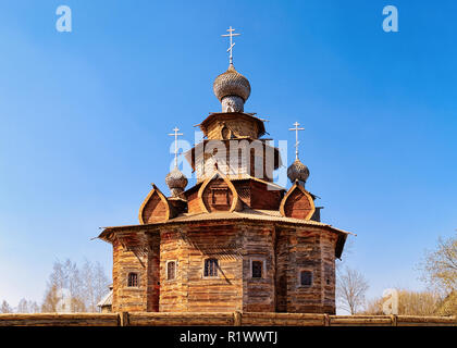 Trasfigurazione in legno chiesa nella città di Suzdal a Vladimir oblast, in Russia. Foto Stock