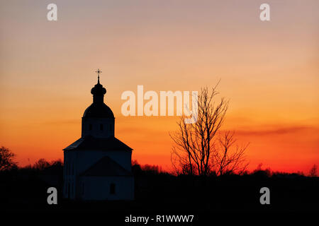 Tramonto a Suzdal in Russia. Foto Stock