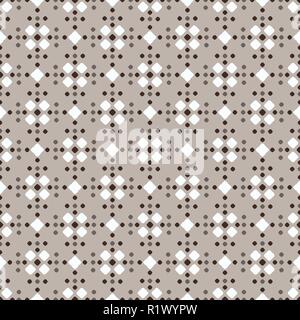 Fair Isle stile bianco beige marrone vector seamless pattern con il rombo Illustrazione Vettoriale