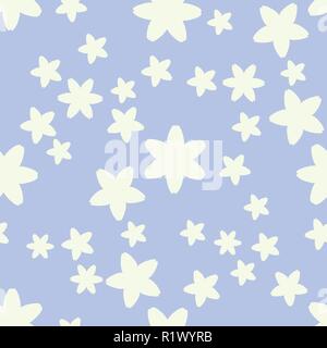 Vettore di molla seamless pattern con narcisi e fiori verdi su sfondo blu per il wrapper, biancheria da letto, tende e cuscini, altri tessili per la casa di un Illustrazione Vettoriale