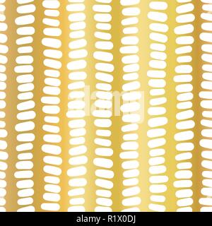 Oro i tratti di foglio vettore seamless pattern. Bianco orizzontale tratteggiata in linee verticali sullo sfondo dorato. Design elegante per carta digitale, banner web, Wedding, invito alla festa, festa di compleanno Illustrazione Vettoriale