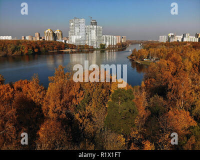 Vista da sopra il canale di Mosca in Khimki, Russia Foto Stock