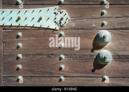 Parte di una portiera di un giapponese vecchio castello Foto Stock