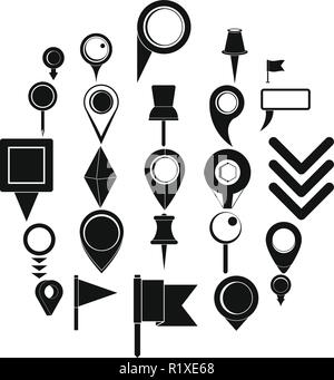 Puntatore Mappa set di icone. Semplice illustrazione del 25 puntatore mappa icone vettoriali per il web Illustrazione Vettoriale