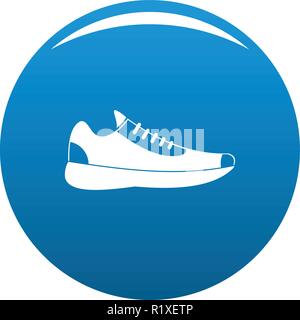 Sneakers vettore icona cerchio blu isolato su sfondo bianco Illustrazione Vettoriale