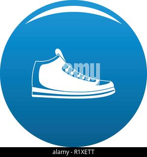 Sneakers vettore icona cerchio blu isolato su sfondo bianco Illustrazione Vettoriale
