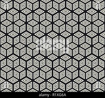 Vector seamless pattern astratti. Moderno ed elegante texture a traliccio. Ripetizione piastrelle geometrico con elementi esagonali. Illustrazione Vettoriale