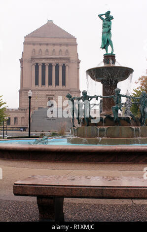 Indiana World War Memorial Plaza, Indianapolis, Stati Uniti d'America Foto Stock