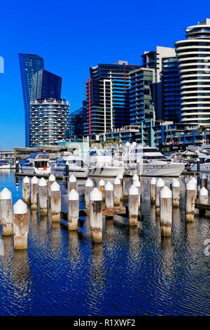 Città del litorale, New Quay, Melbourne Docklands, Marina, Australia Foto Stock