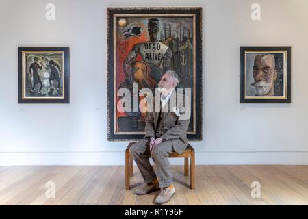 Edinburgh, Regno Unito. 15 Nov 2018. Questo inverno una mostra di nuovi dipinti, disegni e stampe da uno della Scozia le più celebri artisti, John Byrne RSA, sarà in vista nel accademici' Gallery. Byrne idiosincratica di stile ha portato lui fama significativo negli ultimi anni. Intitolato Rogues' Gallery, la mostra presenta un cast di personaggi di motley, modellato da memorie di Byrne l'infanzia di crescente fino a Paisley combinato con la sua grande immaginazione. La mostra si apre il 17 novembre 2018 Credit: ricca di Dyson/Alamy Live News Foto Stock