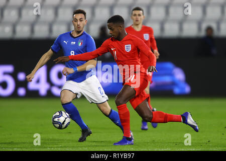 Ferrara, Italia. 15 Novembre, 2018. RYAN SESSEGNON (Inghilterra) calcio amichevole Italia vs Inghilterra u21 Ferrara Italia Novembre 15, 2018 foto di Filippo Rubin Credito: Filippo Rubin/Alamy Live News Foto Stock