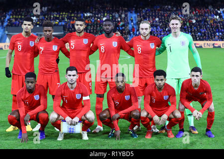 Ferrara, Italia. 15 Novembre, 2018. Team Inghilterra foto calcio amichevole Italia vs Inghilterra u21 Ferrara Italia Novembre 15, 2018 foto di Filippo Rubin Credito: Filippo Rubin/Alamy Live News Foto Stock