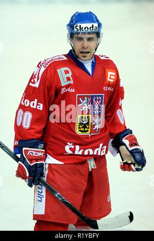 Liberec, Repubblica Ceca. 16 apr 2009. Euro Hockey Tour, Svezia vs Repubblica Ceca, 1:2, Liberec, CZE. Repubblica Ceca Zdenek Kutlak durante il loro Euro Tour di Hockey Hockey su ghiaccio corrispondono a Liberec 16 aprile 2009./PSPA/Slavek Ruta Credito: Slavek Ruta/ZUMA filo/Alamy Live News Foto Stock