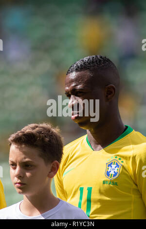 MG - Belo Horizonte - 11/15/2018 - Friendlies sotto 20, Brasile vs. Colombia - player Vinicius junior del Brasile durante il match contro la Colombia a Independencia Stadium. Foto: Marcelo Alvarenga / AGIF Foto Stock