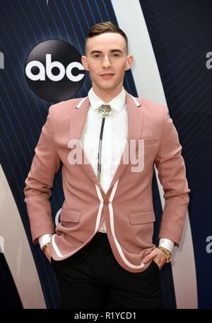 Adam Rippon presso gli arrivi per la cinquantaduesima annuale di CMA Awards - Arrivi, Bridgestone Arena, Nashville, TN Novembre 14, 2018. Foto di: Derek Storm/Everett Collection Foto Stock