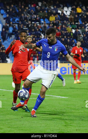 Ferrara, Italia. 15 Novembre, 2018. PATRICK CUTRONE (Italia) calcio amichevole Italia vs Inghilterra u21 Ferrara Italia Novembre 15, 2018 foto di Filippo Rubin Credito: Filippo Rubin/Alamy Live News Foto Stock