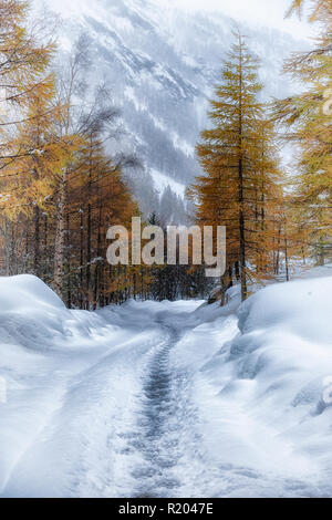 Rhemes Notre Dame in Valle d'Aosta. Cartolina tipico paesaggio di montagna Foto Stock