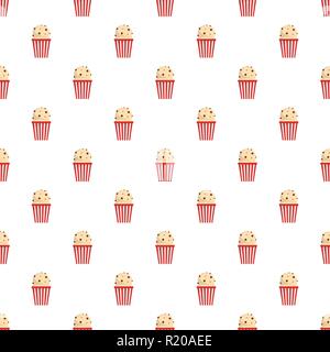 Modello di popcorn senza cuciture piatte in stile per qualsiasi design Illustrazione Vettoriale