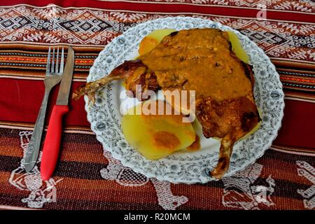 Cuy - Ristorante a Huaraz. Dipartimento di Ancash.PERÙ Foto Stock