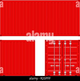 Rosso contenitore di spedizione Illustrazione Vettoriale