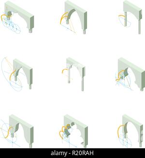 Progetto Arch set di icone, stile isometrico Illustrazione Vettoriale