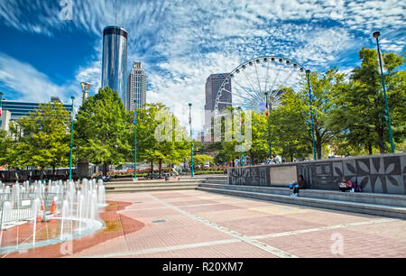 Impressione di Atlanta da Olympic Centennial Park Foto Stock