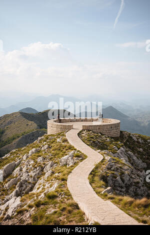 Vista dal mausoleo Njegoš, Lovćen National Park, Montenegro Foto Stock