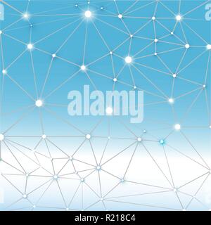 Bianco blu poligonale sfondo geometrico astratto . Illustrazione Vettoriale