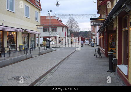 La piccola città di Leksand in Dalarna,Svezia sul grigio di una giornata autunnale.15.11.2018 Foto Stock