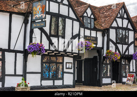 Il legno a Kings Arms Hotel in Old Amersham, Buckinghamshire, Inghilterra Foto Stock