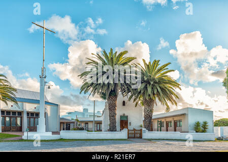 LANGEBAAN, SUD AFRICA, 20 agosto 2018: la prima storica chiesa olandese riformata, ora chiesa metodista, in Langebaan nella provincia del Capo occidentale Foto Stock