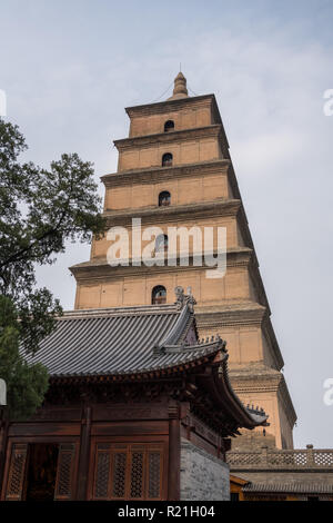 Strati di tempio presso il gigante Pagoda dell'Oca Selvaggia Foto Stock