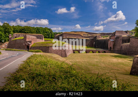 Vista di Belfort fortificazioni in Francia Foto Stock