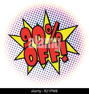 Fumetto POP esplosione con punti su bianco Illustrazione Vettoriale