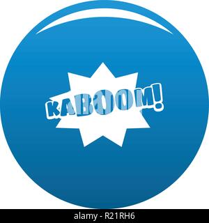 Boom di fumetti kaboom vettore icona cerchio blu isolato su sfondo bianco Illustrazione Vettoriale