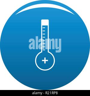 Termometro calorosamente vettore icona cerchio blu isolato su sfondo bianco Illustrazione Vettoriale