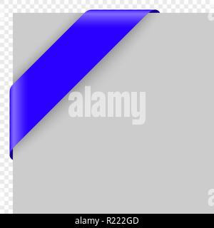 Angolo di nastro o di banner su sfondo grigio. Illustrazione Vettoriale Illustrazione Vettoriale