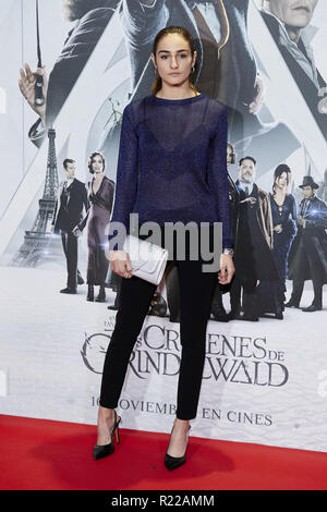 Pozuelo de Alarcon, Madrid, Spagna. Xv Nov, 2018. Sandra Escacena assiste alle bestie fantastica: i crimini di Grindelwald premiere del film durante la premiere di Madrid settimana a Kinepolis in Pozuelo de Alarcon. Credito: Legan P. macis/SOPA Immagini/ZUMA filo/Alamy Live News Foto Stock