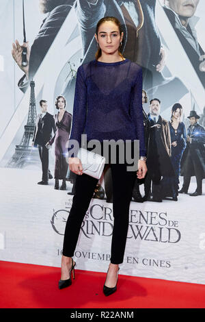 Sandra Escacena assiste alle bestie fantastica: i crimini di Grindelwald premiere del film durante la premiere di Madrid settimana a Kinepolis in Pozuelo de Alarcon. Foto Stock