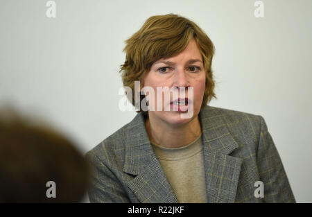 Bremen, Germania. Xvi Nov, 2018. Janneke de Vries, il nuovo direttore del Museo Weserburg, presenta i suoi piani per il museo in occasione di una conferenza stampa. Credito: Carmen Jaspersen/dpa/Alamy Live News Foto Stock