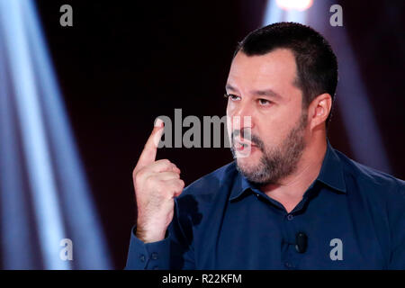 Matteo Salvini Roma il 16 novembre 2018. Talk show "Nemo". Foto di Samantha Zucchi Insidefoto Foto Stock