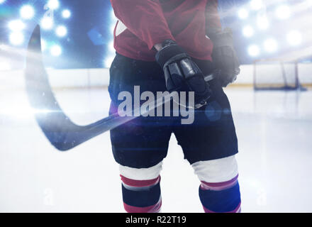 Immagine composita della sezione intermedia del giocatore di hockey stecco di presa Foto Stock