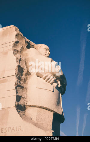 Una vista laterale della Martin Luther King Jr Monumento di Washington D.C. Foto Stock