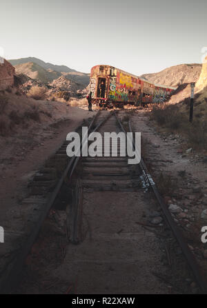 Un percorso a piedi lungo la ferrovia al Canyon di capra traliccio in San Diego, California, Stati Uniti d'America. Foto Stock