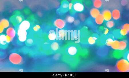 Festosa.sfondo sfocato luci colorate su sfondo nero .foto con copia spazio. Foto Stock