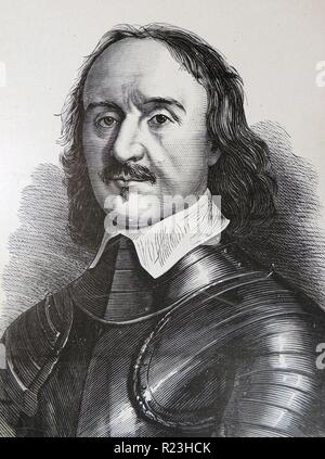 Oliver Cromwell (1599-1658) soldato inglese e più. Il signore Protector 1653-1658. Foto Stock