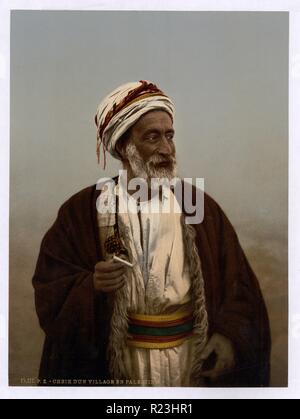 Sceicchi di un villaggio della Palestina, la Terra Santa c.1890 Foto Stock