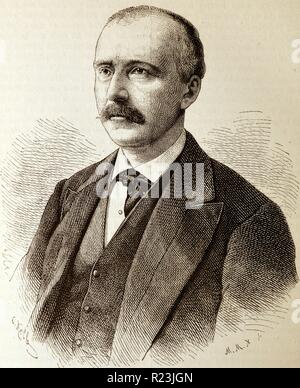 Ritratto di Dr. Heinrich Schliemann (1822-1890) imprenditore tedesco e un pioniere del settore archeologico. Datata 1880 Foto Stock